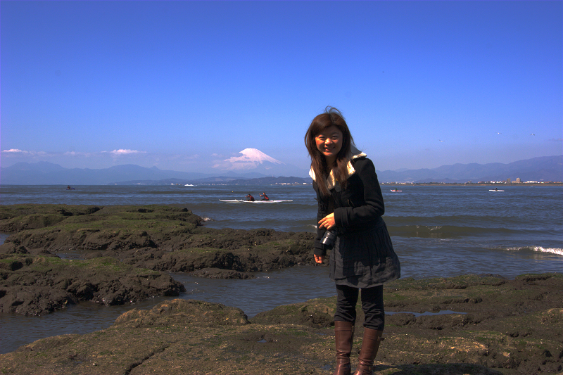 美女与海（背景富士山）